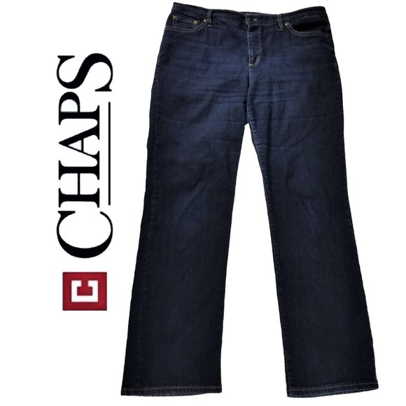 Chaps Denim - Chaps Daniella Curvy Jeans Dark Blue Wash Size 14